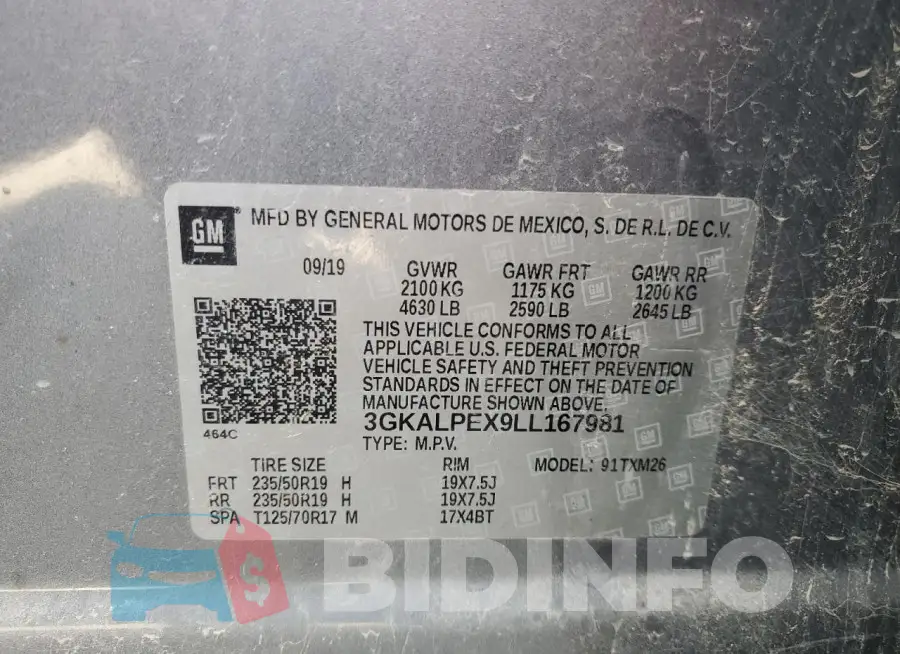 3GKALPEX9LL167981 Photo# 12