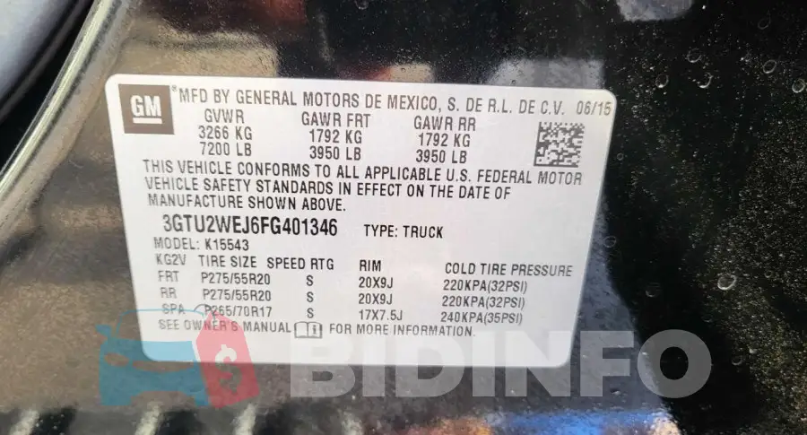 3GTU2WEJ6FG401346 Photo# 10