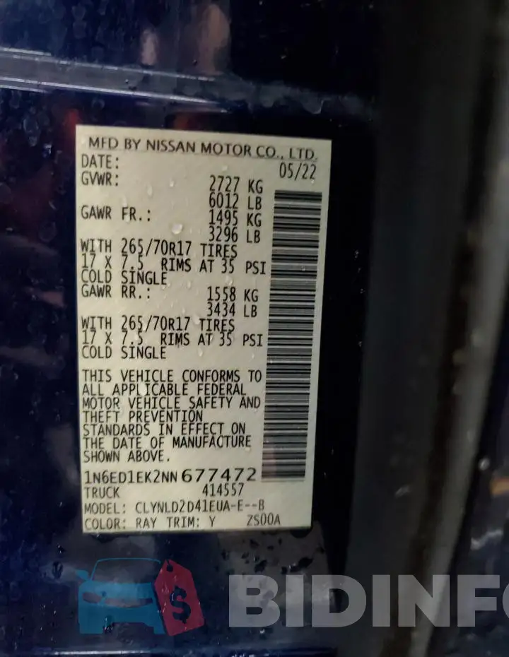 1N6ED1EK2NN677472 Photo# 12