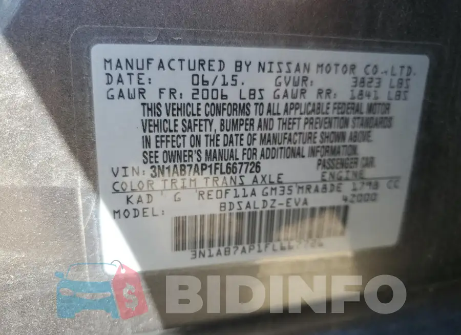 3N1AB7AP1FL667726 Photo# 12