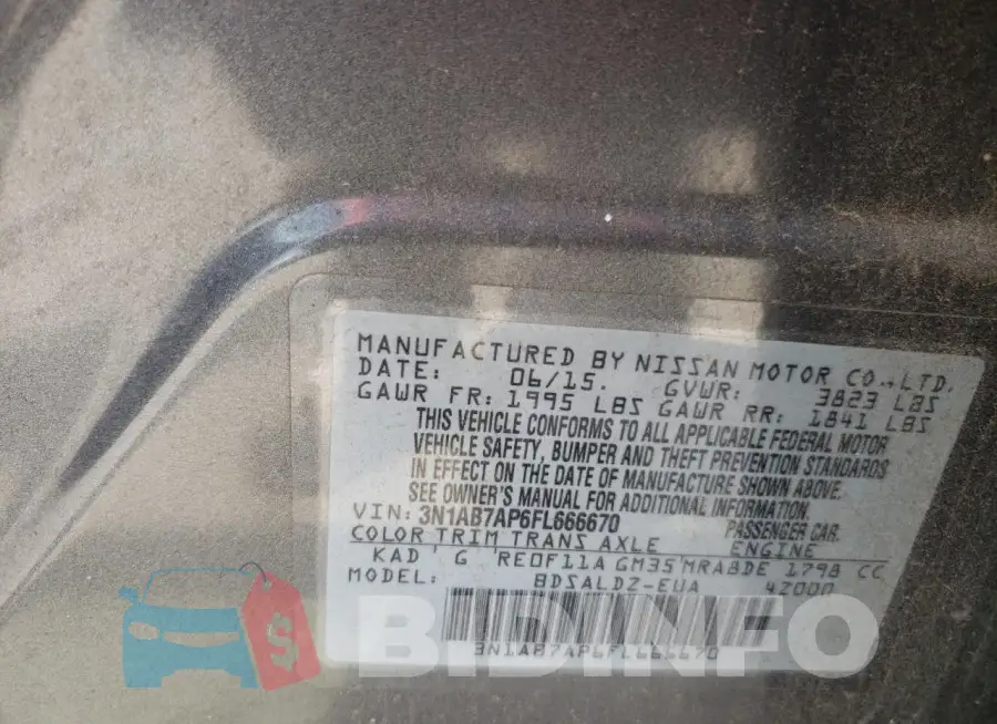 3N1AB7AP6FL666670 Photo# 12