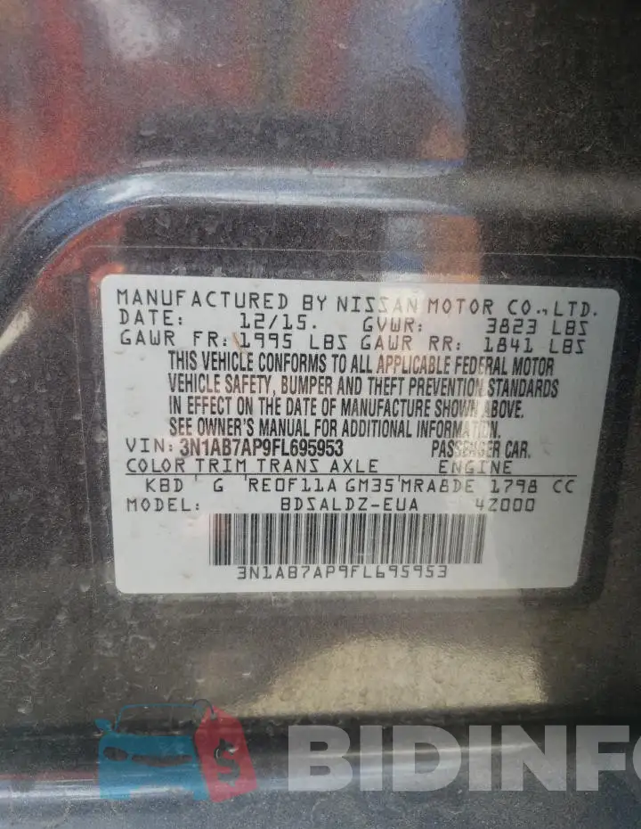 3N1AB7AP9FL695953 Photo# 12