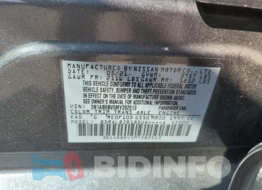 3N1AB8BV5MY282513 Photo# 12