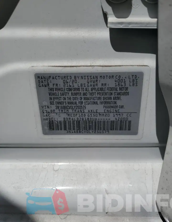 3N1AB8CV0LY250579 Photo# 12