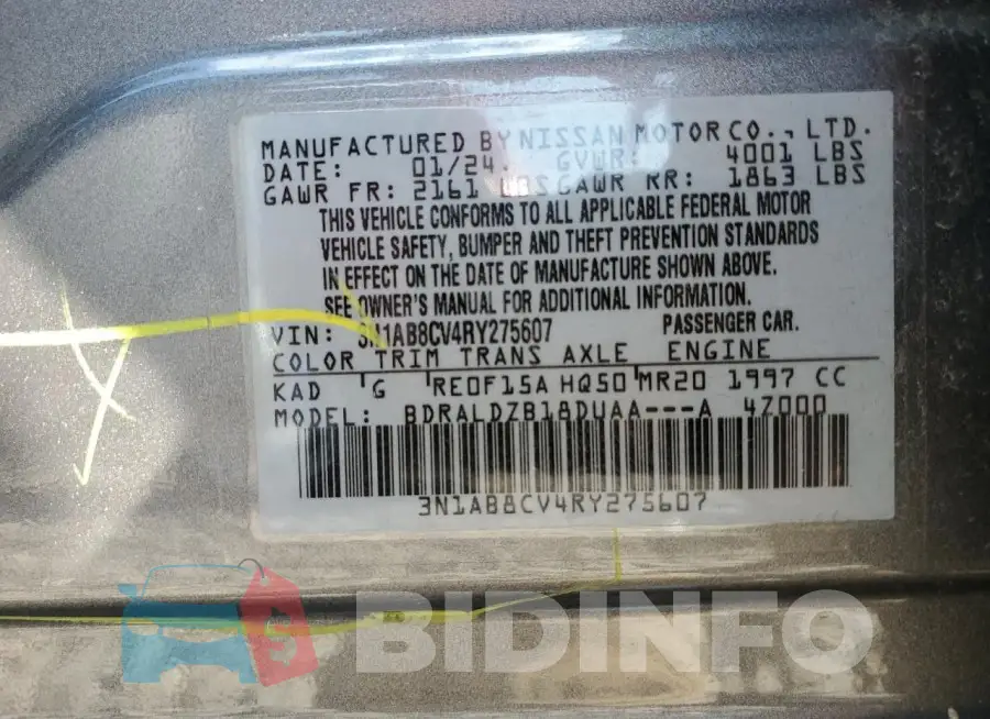 3N1AB8CV4RY275607 Photo# 12