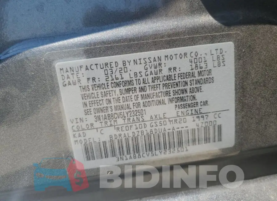 3N1AB8CV5LY232501 Photo# 12