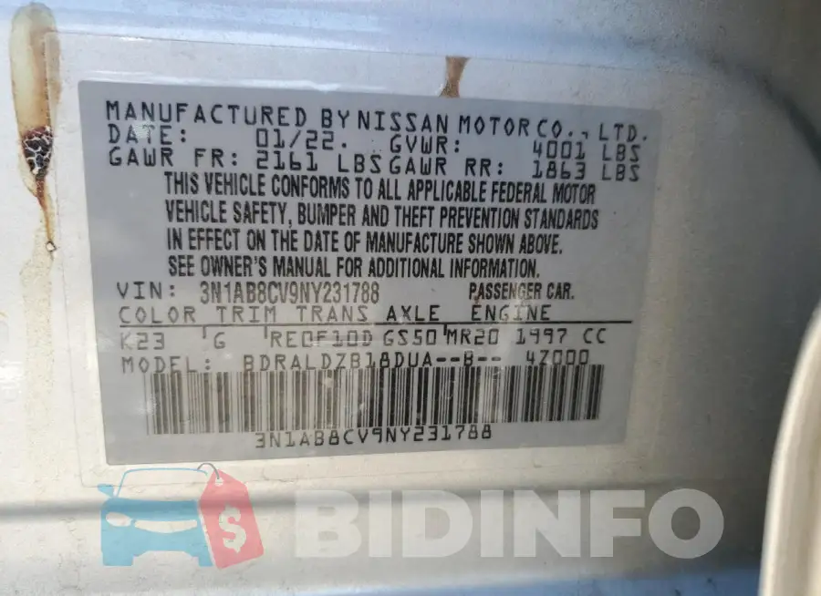 3N1AB8CV9NY231788 Photo# 12