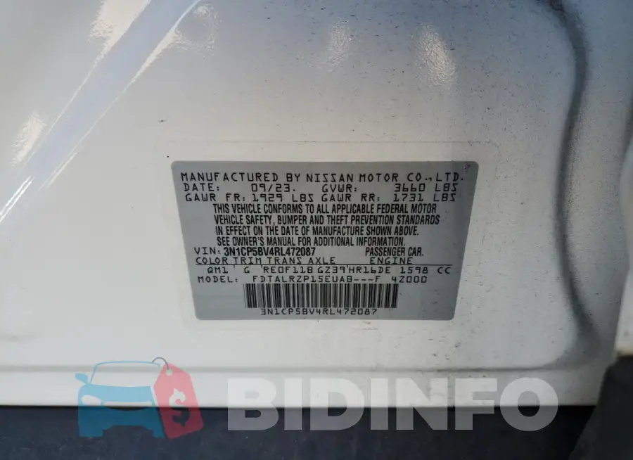 3N1CP5BV4RL472087 Photo# 14
