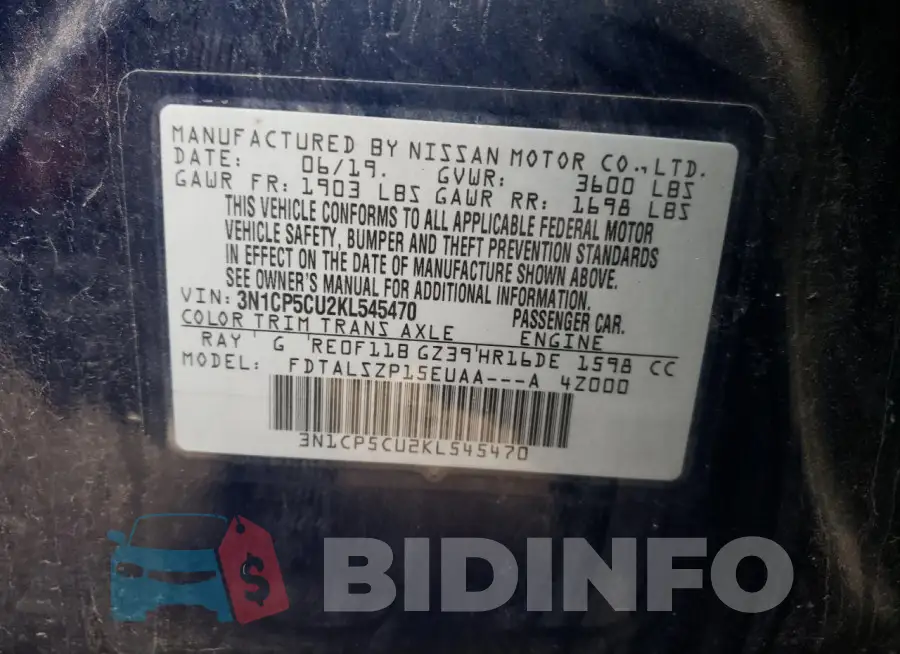 3N1CP5CU2KL545470 Photo# 13