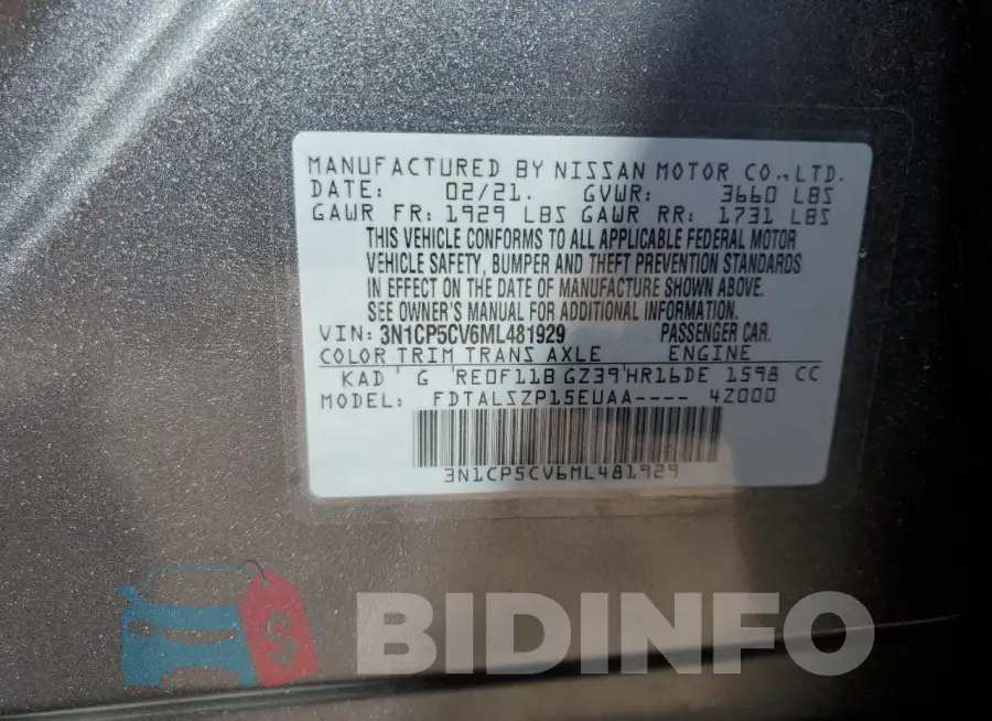 3N1CP5CV6ML481929 Photo# 13