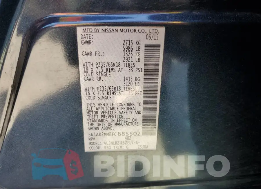 5N1AR2MM8FC685502 Photo# 13