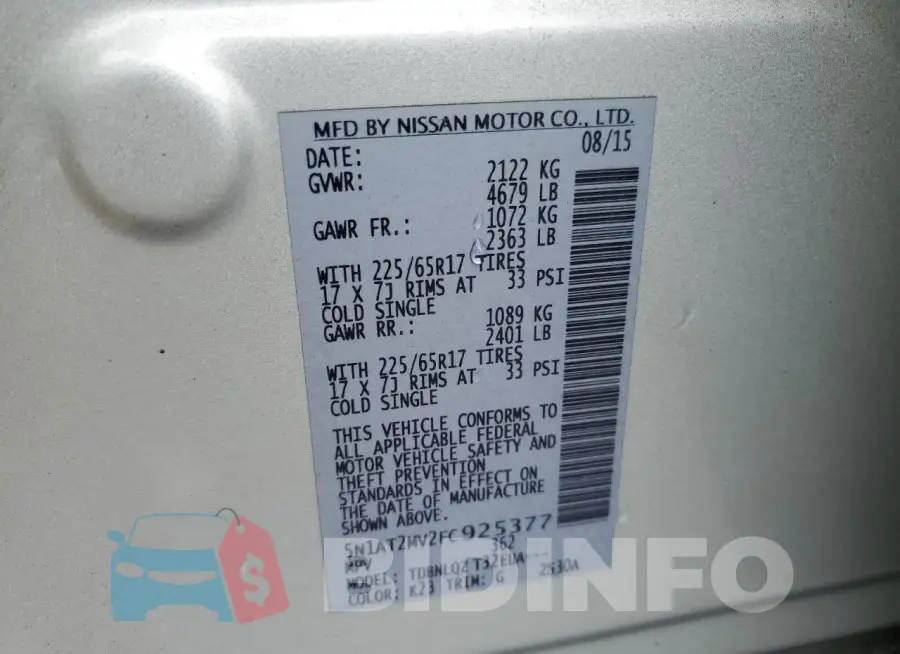 5N1AT2MV2FC925377 Photo# 13