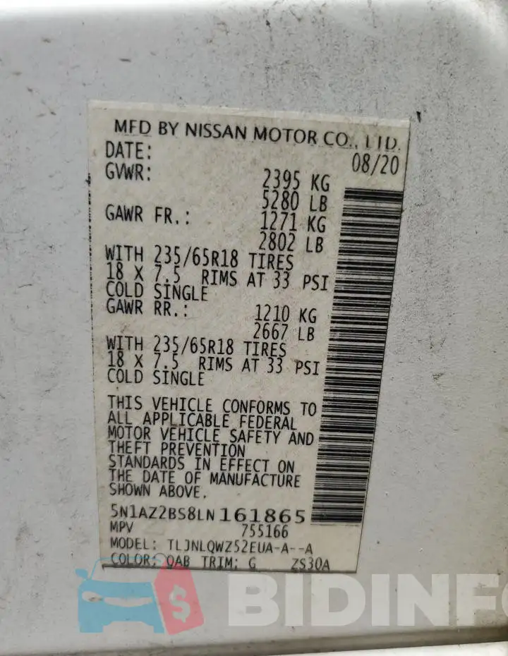 5N1AZ2BS8LN161865 Photo# 12