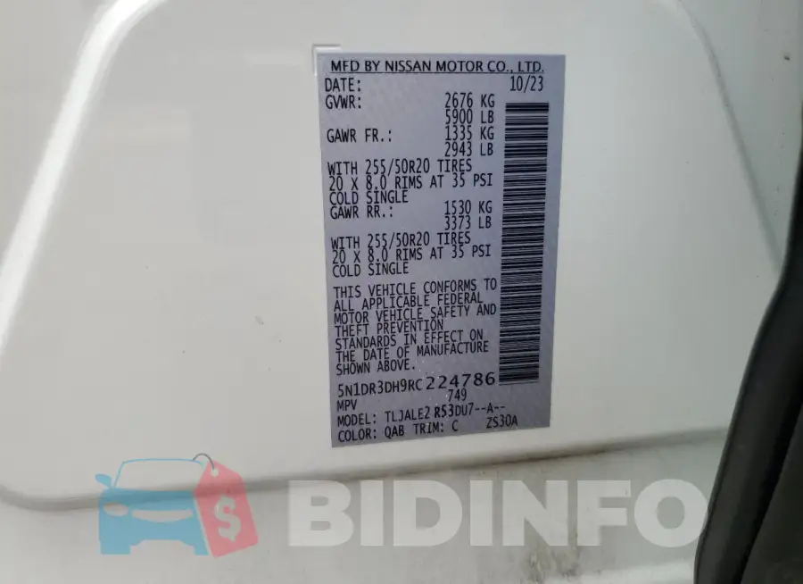 5N1DR3DH9RC224786 Photo# 13