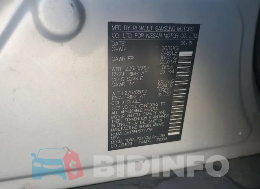 KNMAT2MT5FP577778 Photo# 14