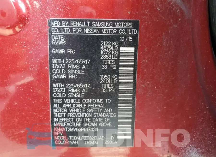 KNMAT2MV6GP617434 Photo# 13