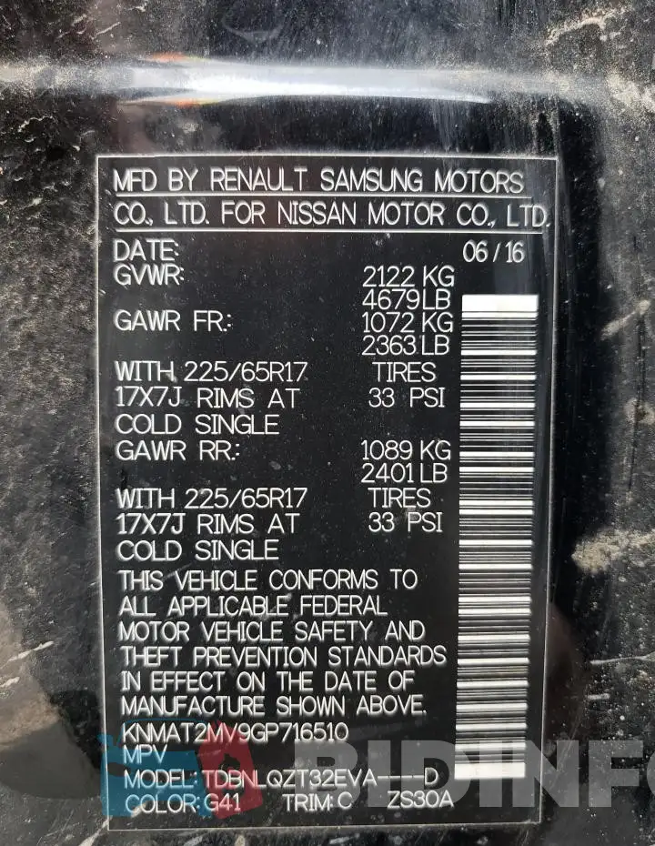 KNMAT2MV9GP716510 Photo# 13
