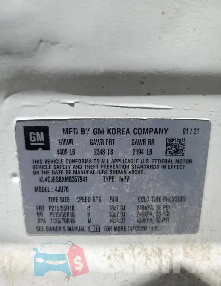 KL4CJESBXMB357941 Photo# 13