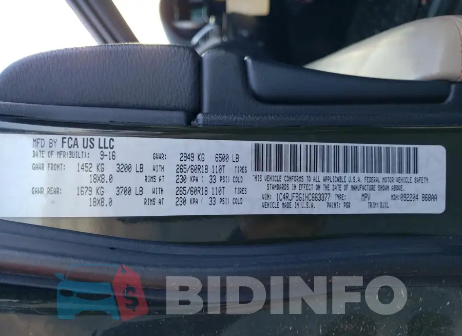 1C4RJFBG1HC663377 Photo# 13