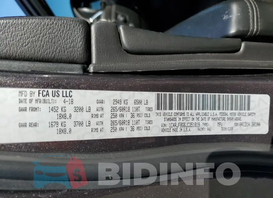 1C4RJFBG6JC351819 Photo# 13