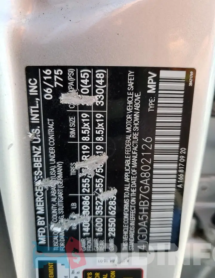4JGDA5HB7GA802126 Photo# 13
