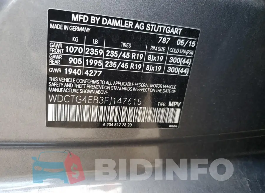 WDCTG4EB3FJ147615 Photo# 12