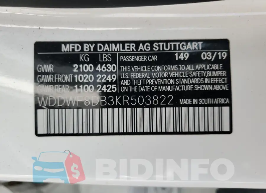 WDDWF8DB3KR503822 Photo# 12