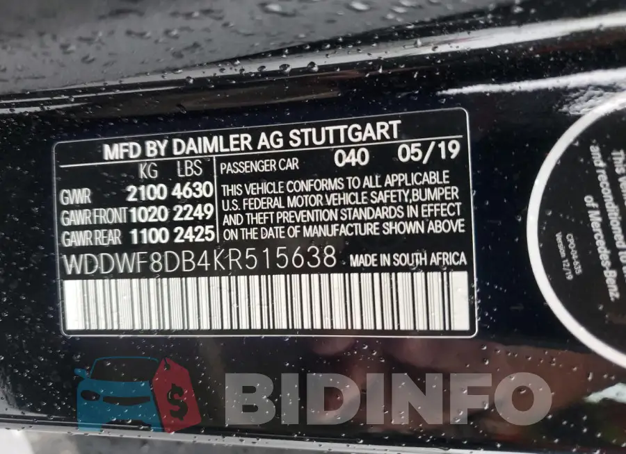 WDDWF8DB4KR515638 Photo# 12
