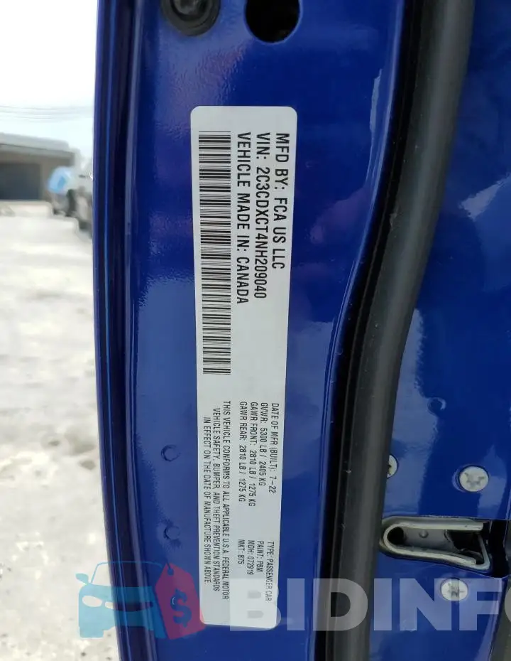 2C3CDXCT4NH209040 Photo# 12