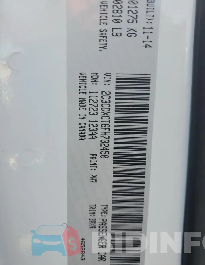 2C3CDXCT6FH732450 Photo# 12