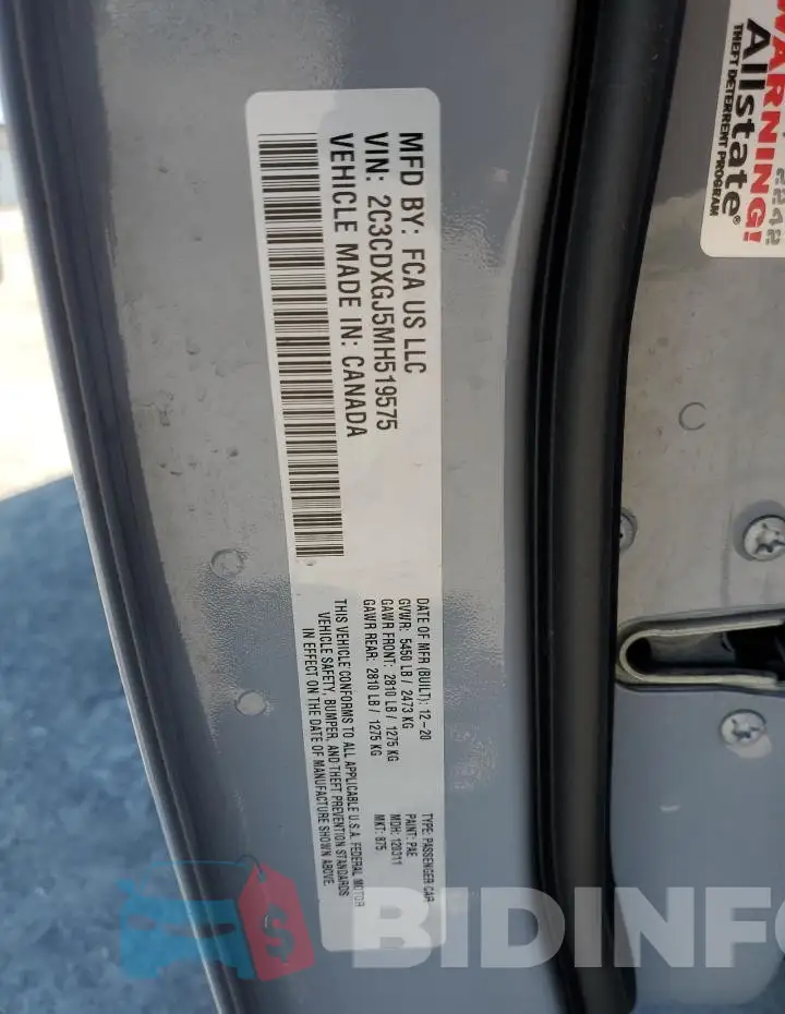 2C3CDXGJ5MH519575 Photo# 12