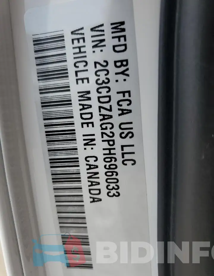 2C3CDZAG2PH696033 Photo# 12