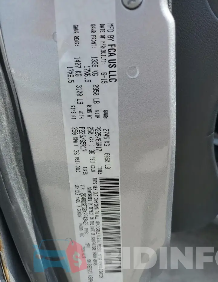 2C4RDGEG8KR743427 Photo# 13