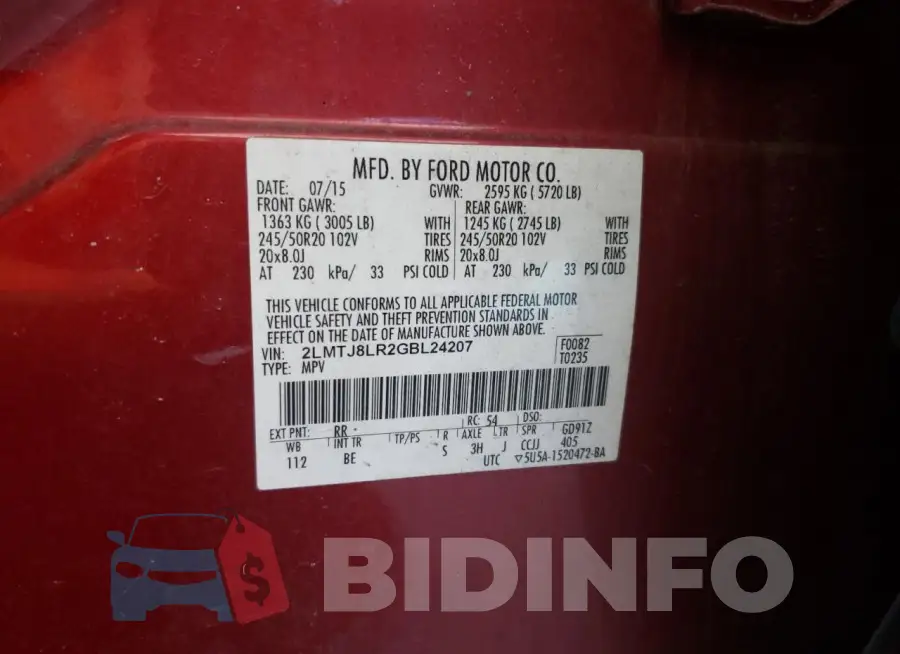 2LMTJ8LR2GBL24207 Photo# 13
