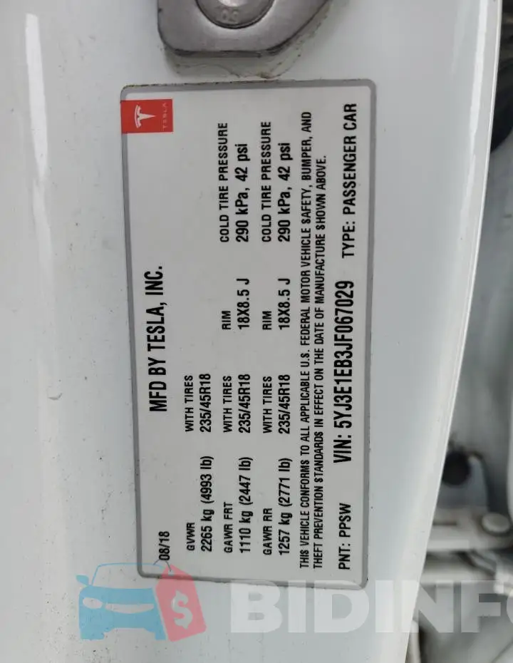 5YJ3E1EB3JF067029 Photo# 12