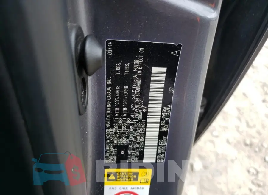 2T2BK1BA5FC284041 Photo# 14