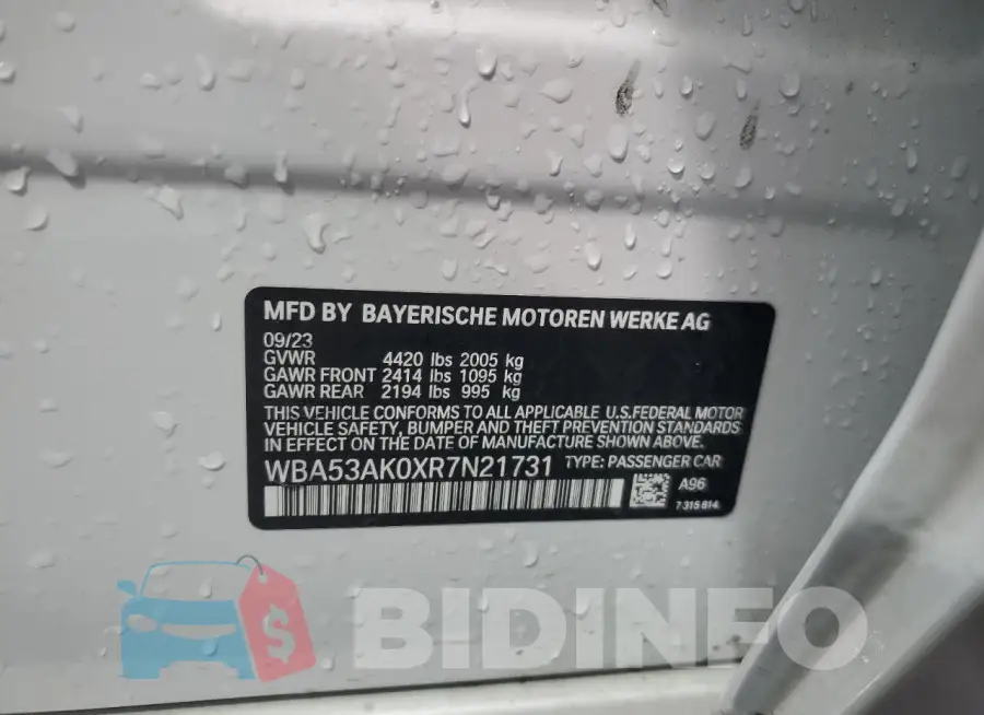WBA53AK0XR7N21731 Photo# 12