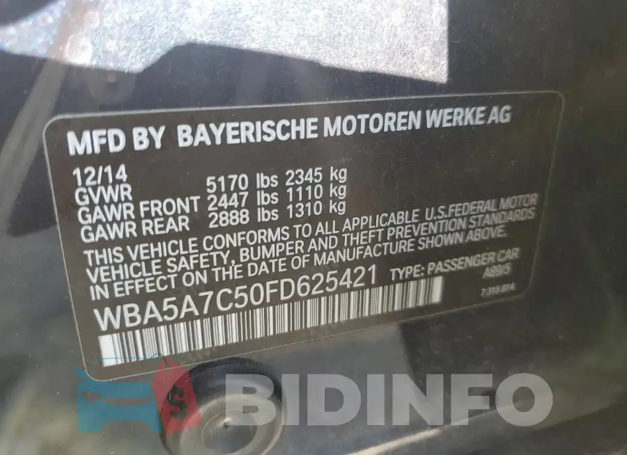 WBA5A7C50FD625421 Photo# 12