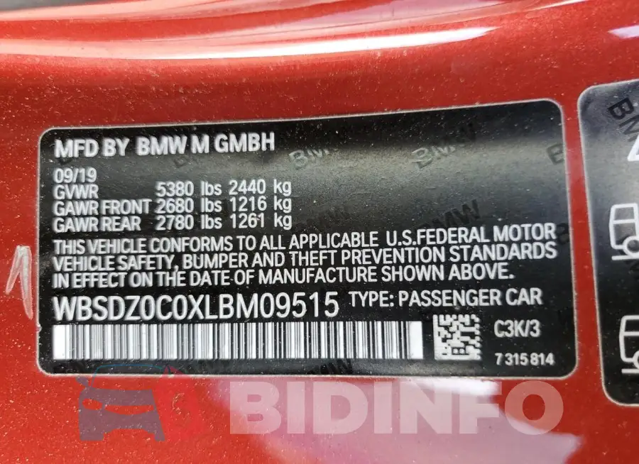 WBSDZ0C0XLBM09515 Photo# 12