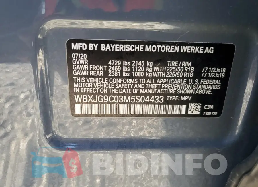 WBXJG9C03M5S04433 Photo# 13
