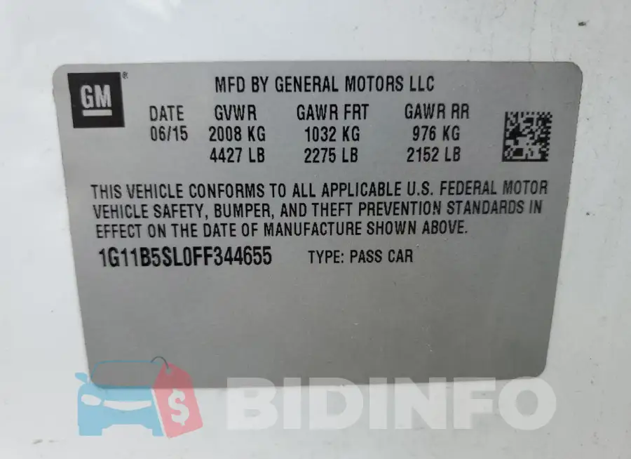 1G11B5SL0FF344655 Photo# 12