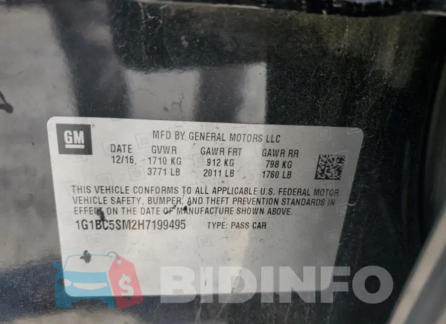 1G1BC5SM2H7199495 Photo# 12