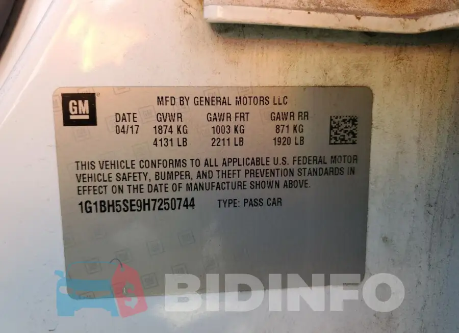 1G1BH5SE9H7250744 Photo# 12