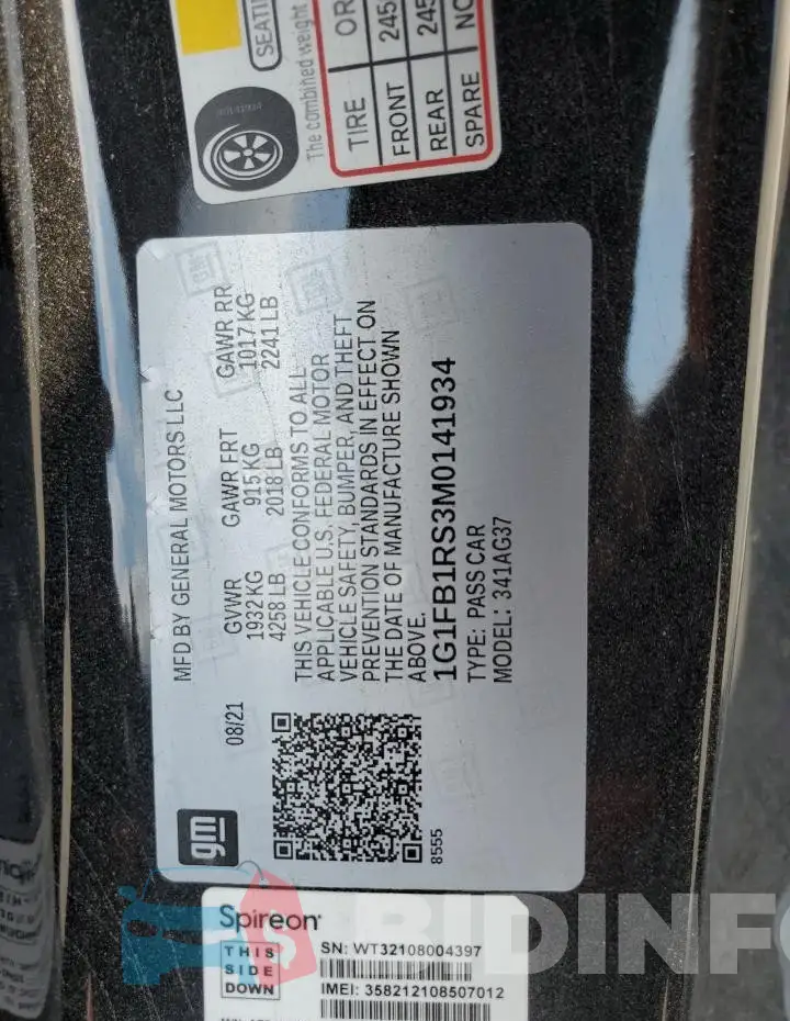 1G1FB1RS3M0141934 Photo# 13
