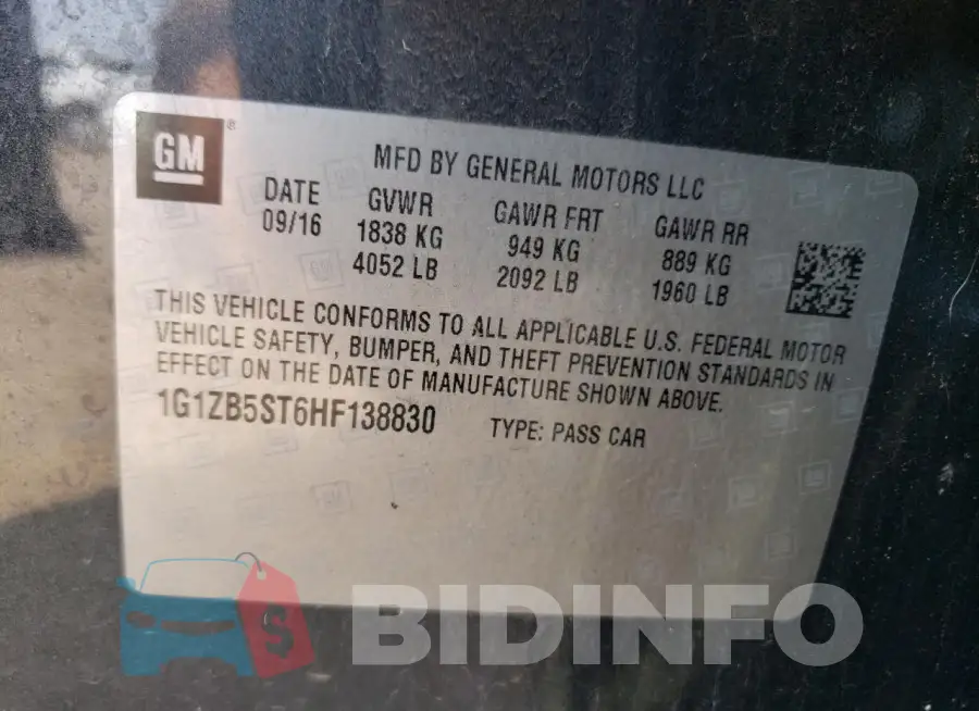 1G1ZB5ST6HF138830 Photo# 12