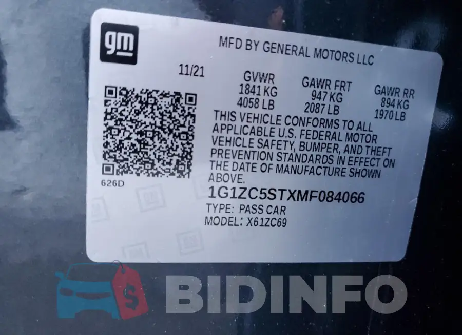 1G1ZC5STXMF084066 Photo# 12