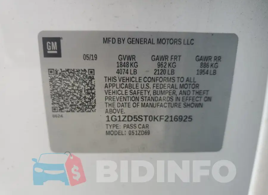 1G1ZD5ST0KF216925 Photo# 13
