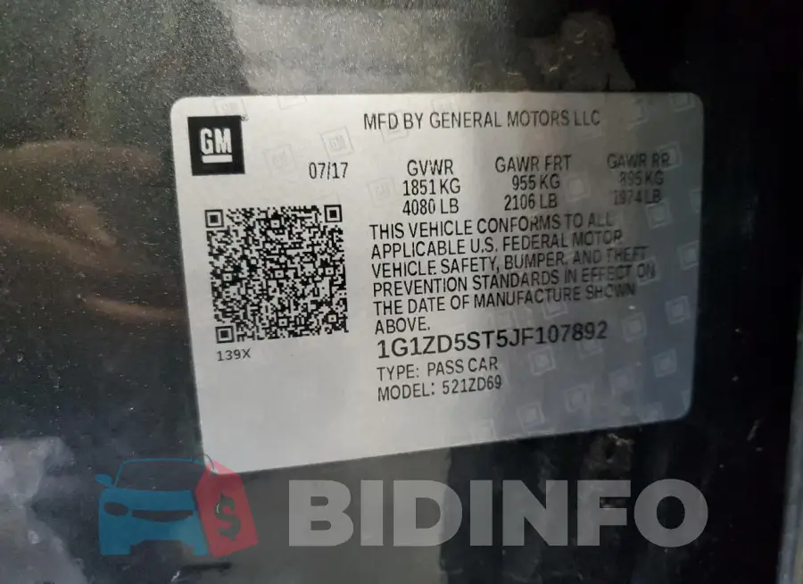 1G1ZD5ST5JF107892 Photo# 12