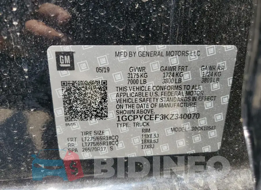 1GCPYCEF3KZ340070 Photo# 12