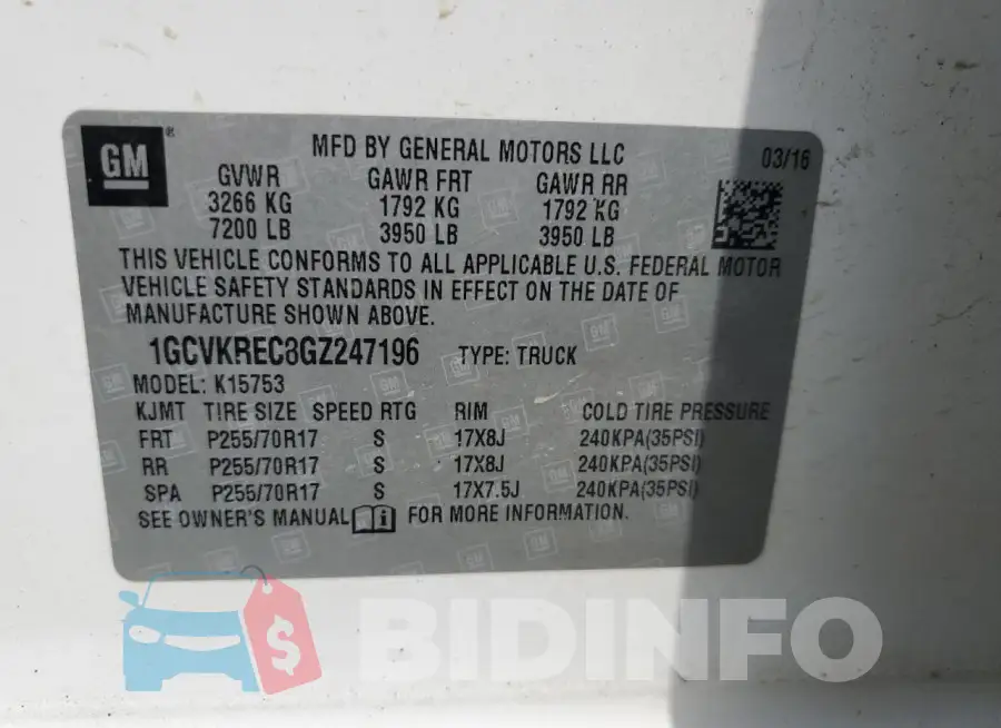 1GCVKREC8GZ247196 Photo# 12